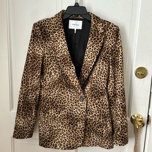 FRAME leopard print, velvet blazer size 6. NWOT
